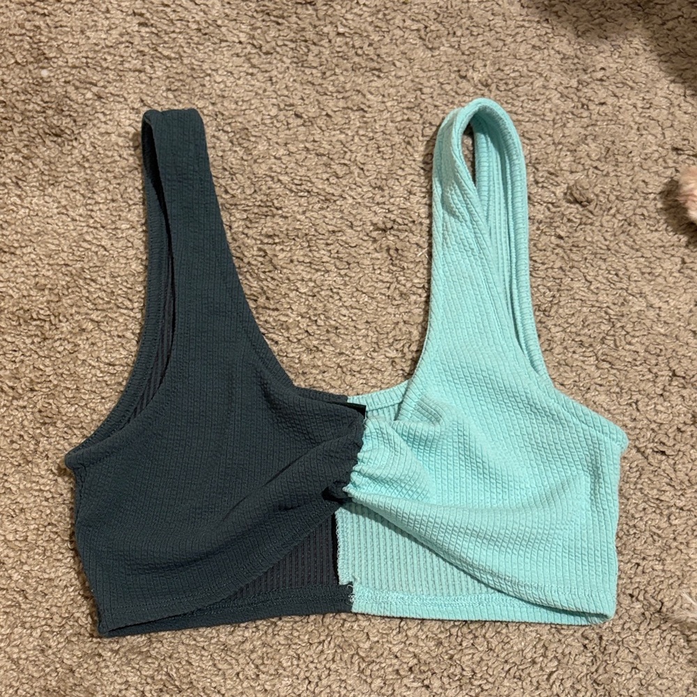 Two-Tone Asymmetrical Crop Top